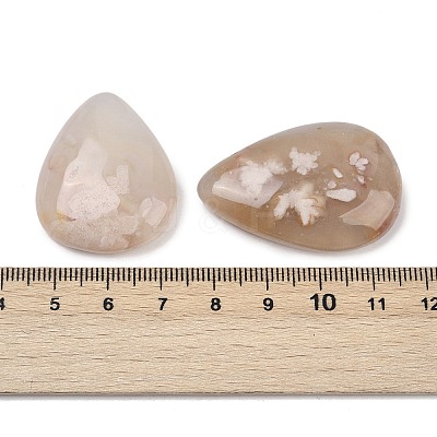 Natural Cherry Blossom Agate Cabochons G-U020-01-1