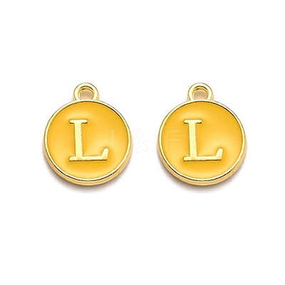 Golden Plated Alloy Enamel Charms ENAM-Q437-13L-1