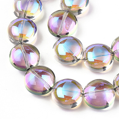 Transparent Electroplate Glass Bead Strands X-EGLA-P049-01A-HR01-1