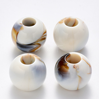 Acrylic Large Hole Beads OACR-R074-03B-03-1