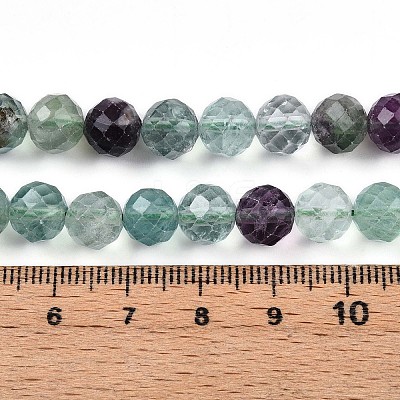 Natural Fluorite Beads Strands G-S345-8mm-31-1