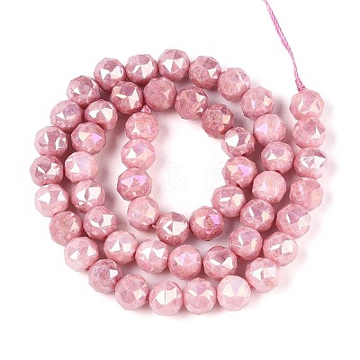 Anti-Tarnish Electroplate Glass Beads Strands X-GLAA-N010-8mm-07-1