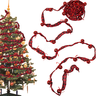 5.5M Christmas Polyester Tartan Print Ribbon for Sewing Decoration OCOR-SP0001-15-1