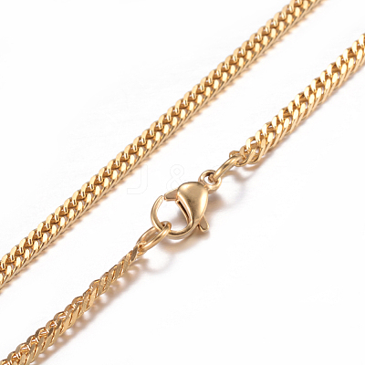 304 Stainless Steel Curb Chain Necklaces NJEW-P147-03G-1