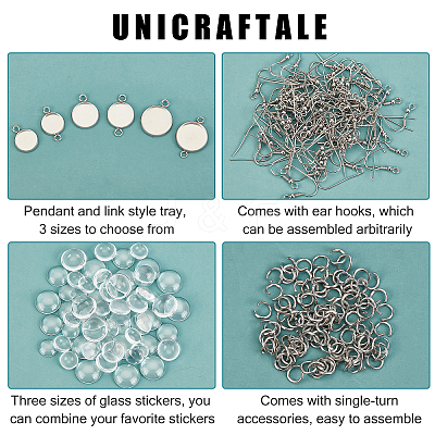 DIY Flat Round Drop Earring Making Kit DIY-UN0002-95-1