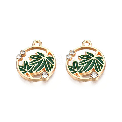 Autumn Theme Alloy Enamel Pendants ENAM-N048-010B-1