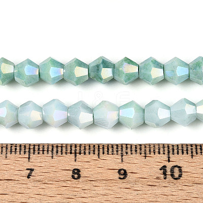 Anti-Tarnish Electroplate Bicone Glass Beads Strands EGLA-T021-6mm-16-07-1
