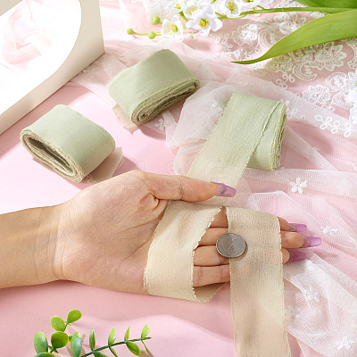 3 Rolls Frayed Polyester Ribbon OCOR-TA0002-97B-1