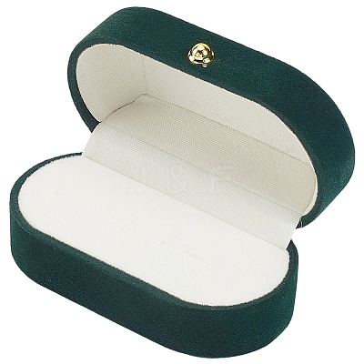 1Pc Rectangle Velvet Couple Rings Box CON-BBC0001-20B-1