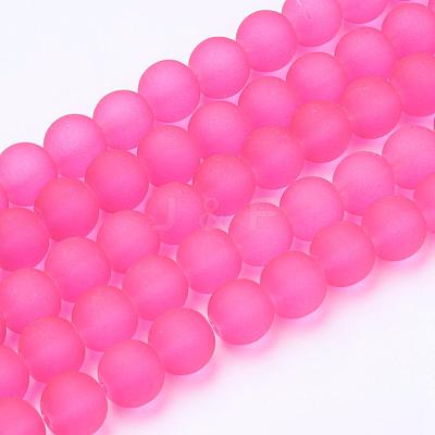 Baking Paint Transparent Glass Bead Strands GLAA-S031-10mm-35-1