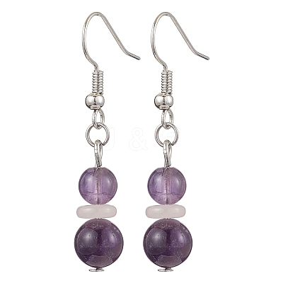Mixed Stone Dangle Earrings EJEW-JE06160-1