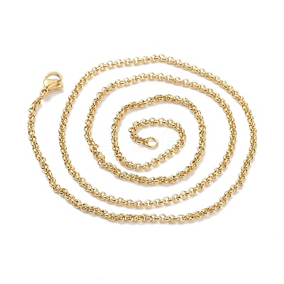 PVD Vacuum Plating 304 Stainless Steel Rolo Chain Necklaces X-NJEW-I248-11C-G-1