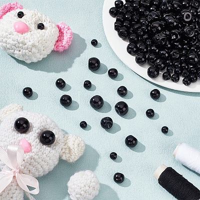 300Pcs 5 Style Resin Imitation Pearl Buttons RESI-PH0002-13-1