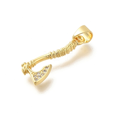 Rack Plating Brass Micro Pave Cubic Zirconia Pendants KK-Z086-66G-05-1