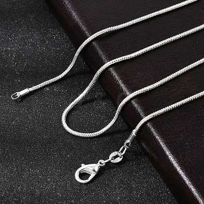 Brass Round Snake Chain Necklaces NJEW-BB10864-16-1