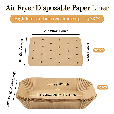 150Pcs 2 Styles Rectangle Oil Proof Parchment Paper Sheets AJEW-HS0001-21-1