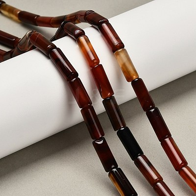 Dyed Natural Agate Beads Strands G-G203-01B-1