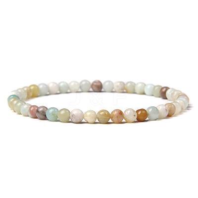 4mm Round Natural Amazonite Beads Bracelet for Men KG3069-30-1
