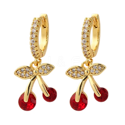 Brass Micro Pave Cubic Zirconia Hoop Earrings EJEW-D322-11G-02-1
