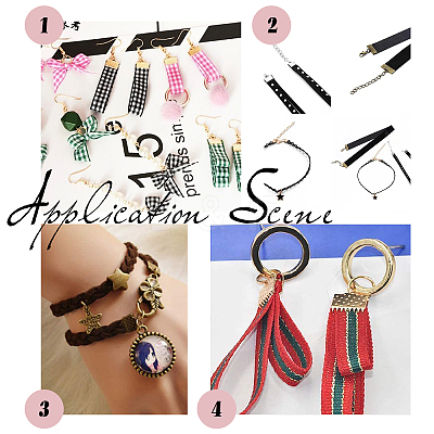 80 Pcs 4 Colors Brass Ribbon Crimp Ends KK-PH0001-74-1