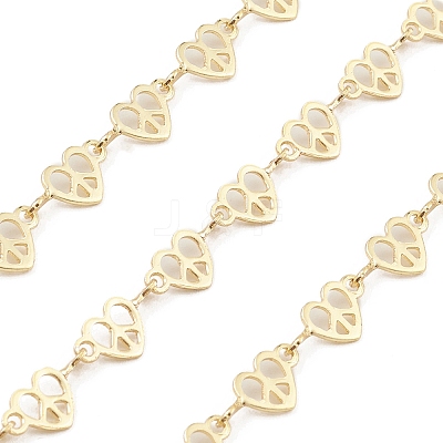 Brass Hollow Heart Link Chains CHC-M025-08G-1