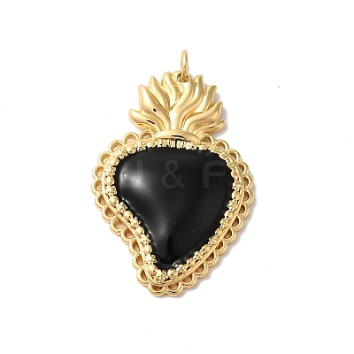 Rack Plating Brass Enamel Pendants KK-G504-25B-04-1