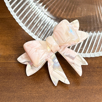 Bowknot Cellulose Acetate Alligator Hair Clips PW-WG9DB58-01-1