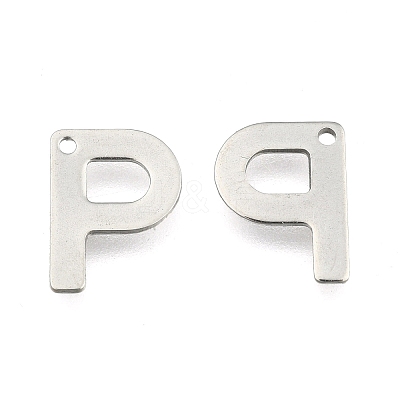 Tarnish Resistant 304 Stainless Steel Letter Charms LS-STAS-O072-P-1