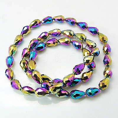 Electroplate Glass Beads Strands EGLA-D017-7x5mm-4-1-1