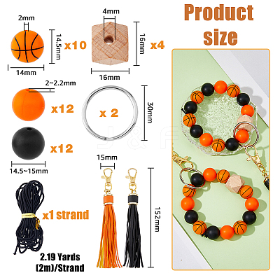 DIY Basketball Keychain Wristlet Making Kit DIY-HY0001-44-1