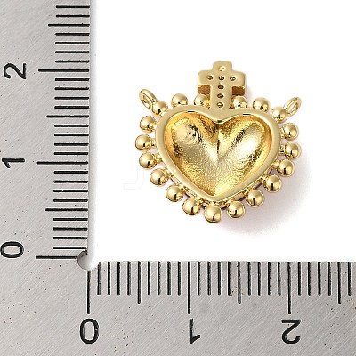 Rack Plating Brass Micro Pave Clear Cubic Zirconia Pendants KK-S372-02G-1