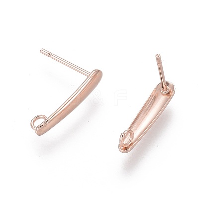 304 Stainless Steel Stud Earring Findings X-STAS-H436-22RG-1