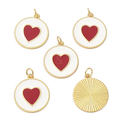 Brass Enamel Pendants KK-C223-19G-02-1