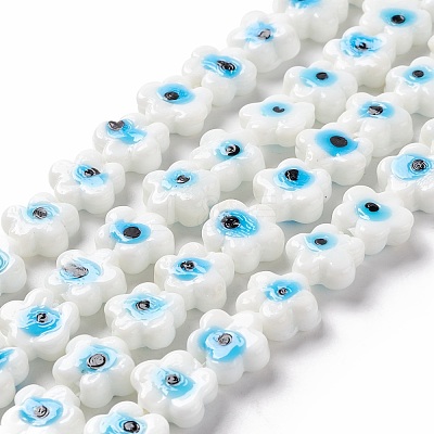 Handmade Evil Eye Lampwork Beads Strands LAMP-F024-03A-1