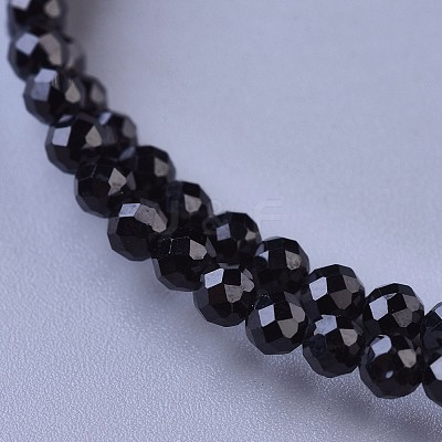 Natural Black Spinel Beaded Necklaces NJEW-K114-B-A20-1