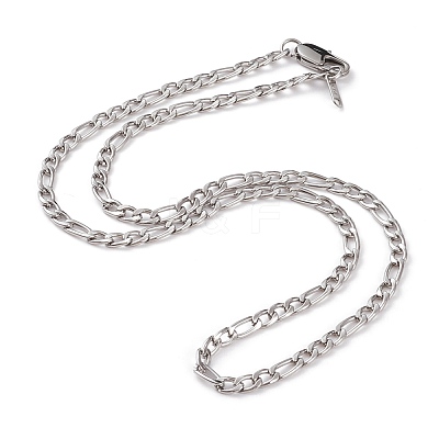 Non-Tarnish Men's 304 Stainless Steel Figaro Chain Necklace NJEW-JN03263-1