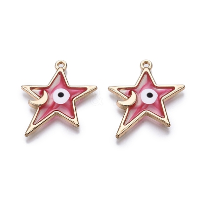 Alloy Enamel Pendants ENAM-F143-04-G-1
