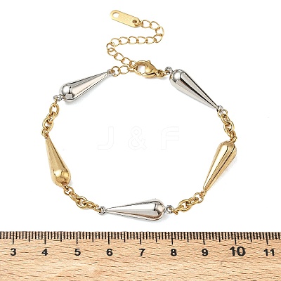 Two Tone 304 Stainless Steel Link Bracelets for Women BJEW-A169-02GP-1
