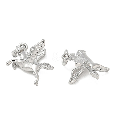 Brass Micro Pave Clear Cubic Zirconia Charms CU-CBAC675-04P-1