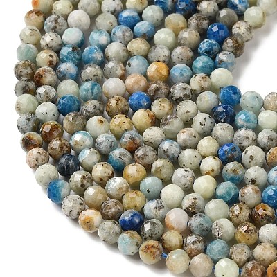 Natural Blue Azurite Beads Strands GG-CBAE031-A03-4mm-1