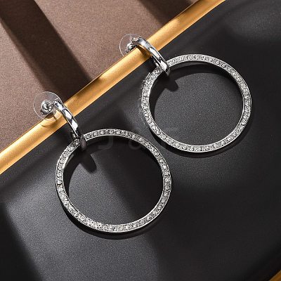 Alloy & Crystal Rhinestone Dangle Stud Earrings LS-EJEW-G467-01P-01-1