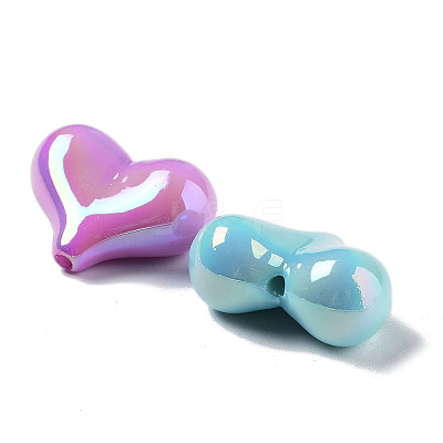 UV Plating Opaque Acrylic Beads X-OACR-Z013-43-1