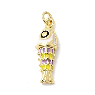 Brass Enamel Pendants KK-H529-51G-03-1