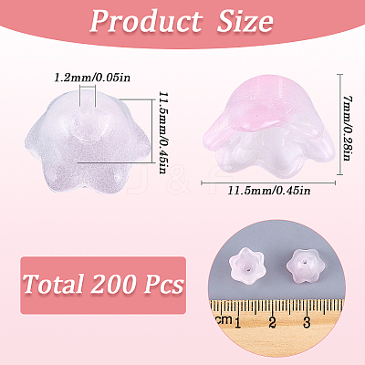 200Pcs Glass Bead Caps for Wind Chimes Making GLAA-SP0001-03C-1