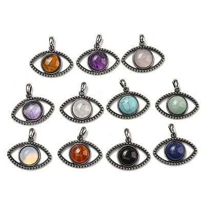 Natural & Synthetic Mixed Gemstone Pendants G-G147-07AS-1