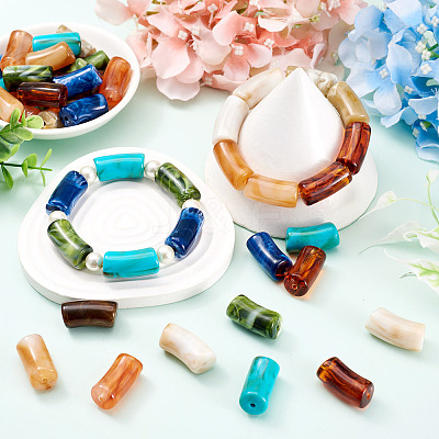 45Pcs 9 Colors Acrylic Imitation Gemstone Beads MACR-TA0002-93-1