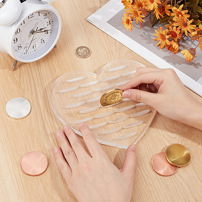 Acrylic Coin Base Display Holder ODIS-WH0078-05B-1