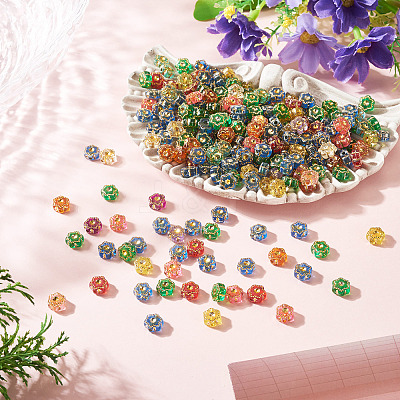 500Pcs Plastic Flower Beads KY-TADJ0001-07A-1