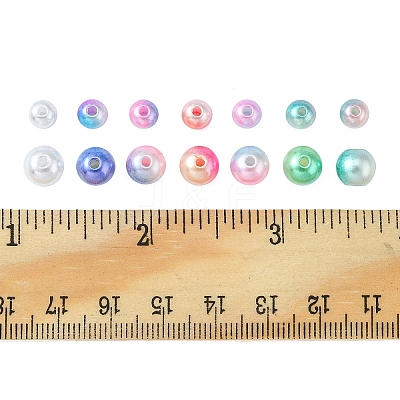 420Pcs 12 Style Rainbow ABS Plastic Imitation Pearl Beads OACR-FS0001-27-1