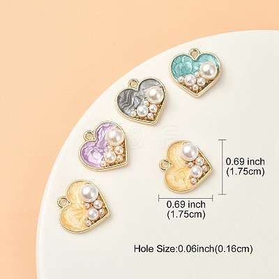 Light Gold Alloy Enamel Pendants ENAM-YW0003-71-1
